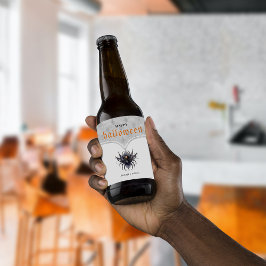 Rótulo Para Garrafa De Cerveja Cor damasco da festa do Dia das Bruxas Gótica