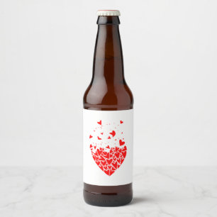 Rótulo Para Garrafa De Cerveja Corações de Amor Futuro