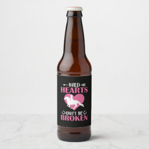 Rótulo Para Garrafa De Cerveja Corações Selvagens de Arte Equina Não Podem Ser