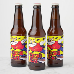 Rótulo Para Garrafa De Cerveja Cosmo Cat No.5, Engraçado Cobrir De BD Vintage