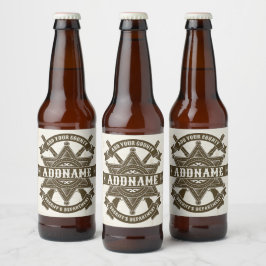 Rótulo Para Garrafa De Cerveja Crachá Personalizado de Rifles do Delegado Adjunto