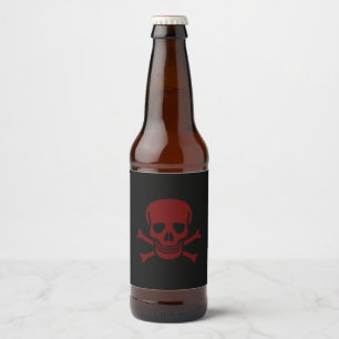 Rótulo Para Garrafa De Cerveja Crânio e ossos