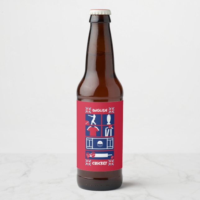 Rótulo Para Garrafa De Cerveja Críquete de Teste Inglês nas Cinzas (Frente)