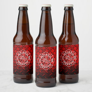 Rótulo Para Garrafa De Cerveja Cruz Maltesa de Bombeiro