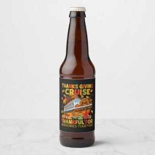Rótulo Para Garrafa De Cerveja Cruzeiro de Ação de Graças em Família 2026 Viagem
