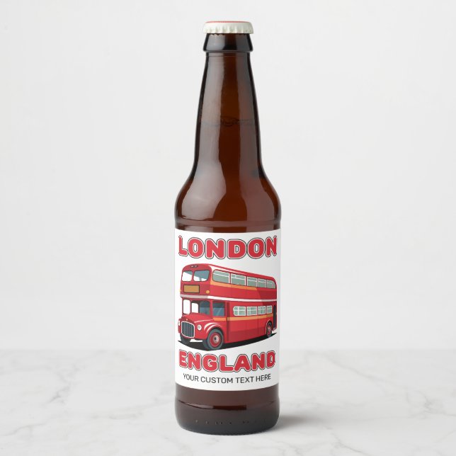 Rótulo Para Garrafa De Cerveja Custom Text London Inglaterra (Frente)
