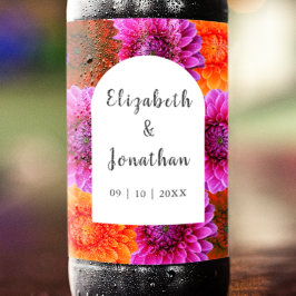 Rótulo Para Garrafa De Cerveja Dahlia Autumn Floral Wedding