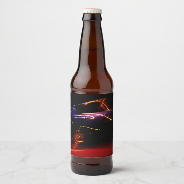 Rótulo Para Garrafa De Cerveja dança de carro roxo (Frente)