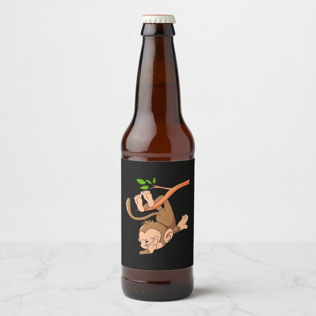Rótulo Para Garrafa De Cerveja Dance Monkey Dabbing (Frente)