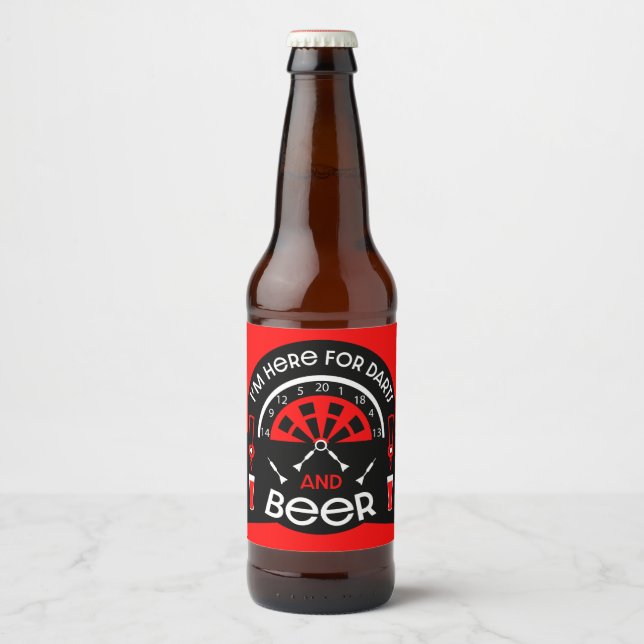 Rótulo Para Garrafa De Cerveja Dardos Clássicos de Pub (Frente)