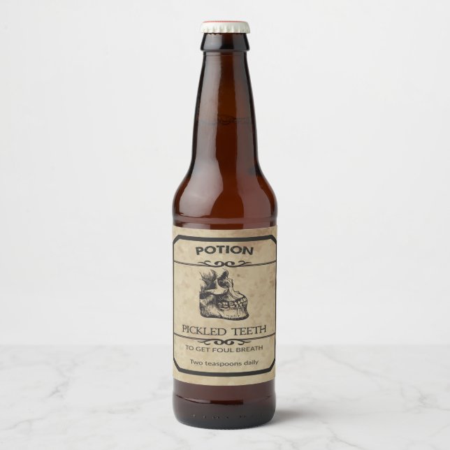 Rótulo Para Garrafa De Cerveja Dente picada de Halloween Rótulo de Cerveja Apothe (Frente)