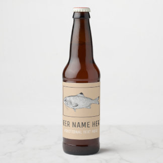 Rótulo Para Garrafa De Cerveja Desenho de peixe-safra