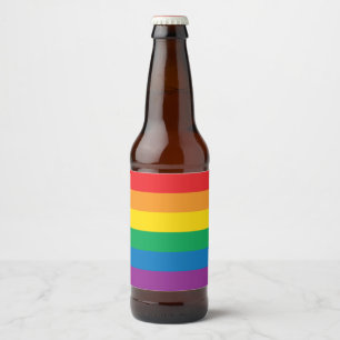 Rótulo Para Garrafa De Cerveja Design colorido do arco-íris do orgulho