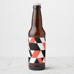 Rótulo Para Garrafa De Cerveja design de geometria urbana, preto-vermelho, modern