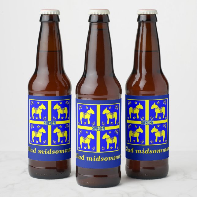 Rótulo Para Garrafa De Cerveja design escandinava,Midsommar Glad Personalizado (Garrafas)