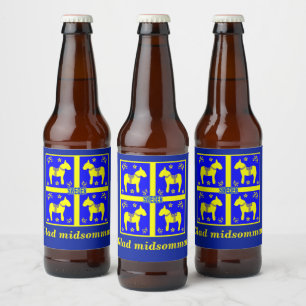 Rótulo Para Garrafa De Cerveja design escandinavo, midsommar contente