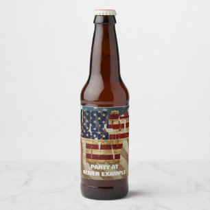 Rótulo Para Garrafa De Cerveja Design Vintage do Dia da Independência de 4 de Jul