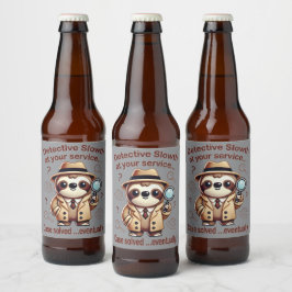 Rótulo Para Garrafa De Cerveja "Detetive Preguiça" Agência de Detetives Preguiça