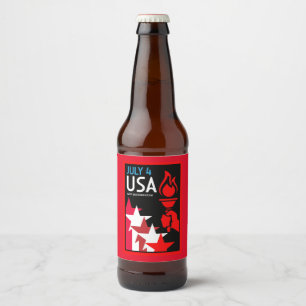Rótulo Para Garrafa De Cerveja Dia da Independência Americana
