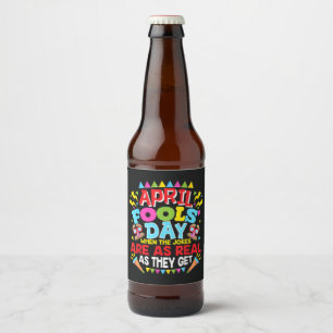 Rótulo Para Garrafa De Cerveja Dia da Mentira