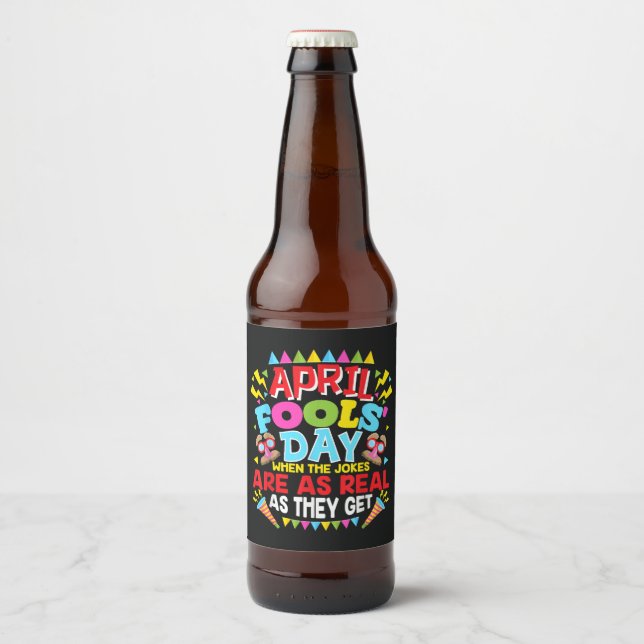 Rótulo Para Garrafa De Cerveja Dia da Mentira (Frente)