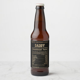 Rótulo Para Garrafa De Cerveja Dia de os pais de Fatos Nutricionais do pai