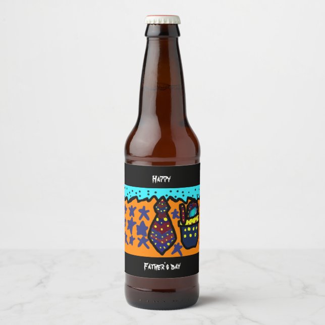 Rótulo Para Garrafa De Cerveja Dia de os pais Feliz (Frente)
