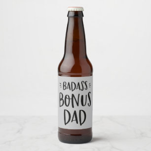 Rótulo Para Garrafa De Cerveja Dia de os pais Stepdad do Pai Badass Bonus