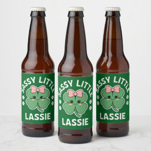 Rótulo Para Garrafa De Cerveja Dia de São Patrício Garotinha Sassy Little Lassie 