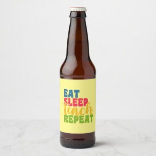 Rótulo Para Garrafa De Cerveja Dia do Professor Coma Ensino Repetitivo