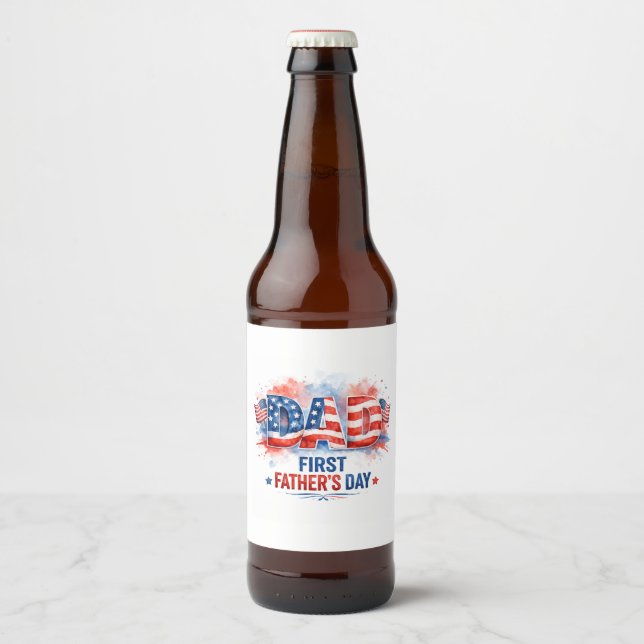 Rótulo Para Garrafa De Cerveja Dia dos Pais Patriótico (Frente)
