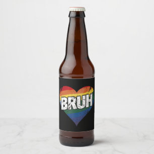 Rótulo Para Garrafa De Cerveja Dizendo engraçado do meme Bruh Cumprimento Bro Gay