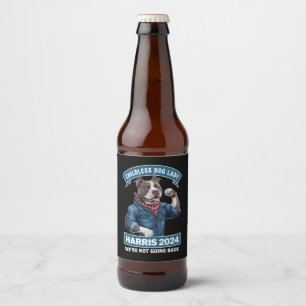 Rótulo Para Garrafa De Cerveja Dona de Cachorro sem Filhos está votando Kamala El