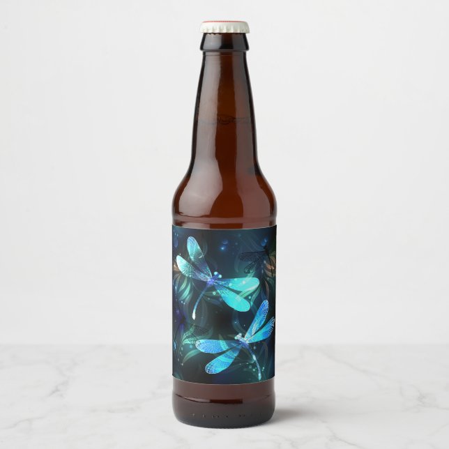 Rótulo Para Garrafa De Cerveja Dragonflies de lago (Frente)