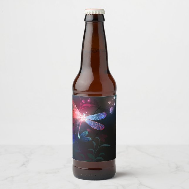 Rótulo Para Garrafa De Cerveja Dragonfly vermelha (Frente)