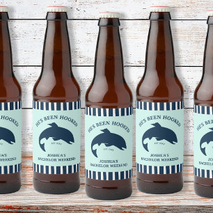 Rótulo Para Garrafa De Cerveja Ele está viciado em solteiro de pesca.
