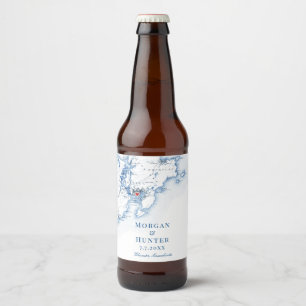 Rótulo Para Garrafa De Cerveja Elegante de Casamento de Destino de MÃES Glouceste