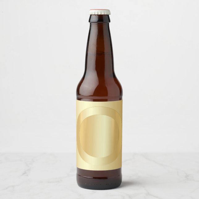 Rótulo Para Garrafa De Cerveja Elegante Falso Modelo Personalizado Dourado Glamou (Frente)