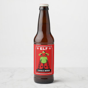 Rótulo Para Garrafa De Cerveja Elf Christmas Drink