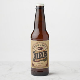 Rótulo Para Garrafa De Cerveja Elixir Respiração do Dragão