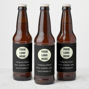 Rótulo Para Garrafa De Cerveja Empresa de logotipo personalizado Black Business C