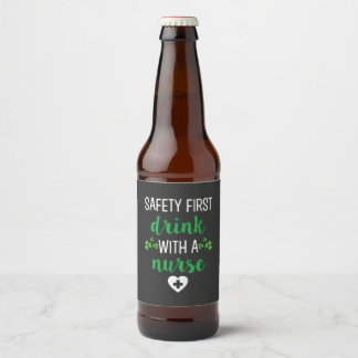 Rótulo Para Garrafa De Cerveja Enfermagem | Segurança Primeira Bebida Com Enferme