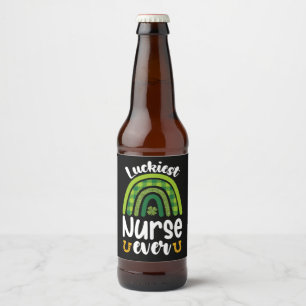 Rótulo Para Garrafa De Cerveja Enfermeira Mais Sortuda De Dia de São Patrício