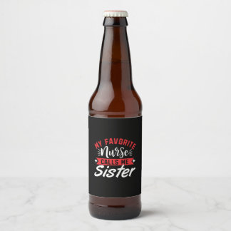 Rótulo Para Garrafa De Cerveja Enfermeira Presente | Minha Enfermeira Favorita Me