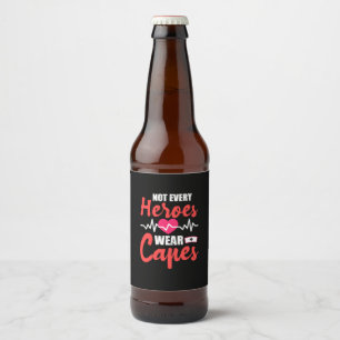 Rótulo Para Garrafa De Cerveja Enfermeira Presente Nem Todo Herói Usa Capa