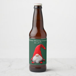 Rótulo Para Garrafa De Cerveja Engraçado Red Gnomo Natal