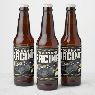 Rótulo Para Garrafa De Cerveja Equipe de Corrida Personalizada Piloto de Carro de