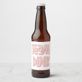 Rótulo Para Garrafa De Cerveja Equipe Rosa