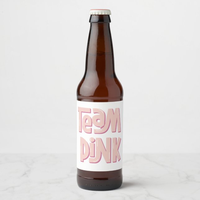 Rótulo Para Garrafa De Cerveja Equipe Rosa (Frente)