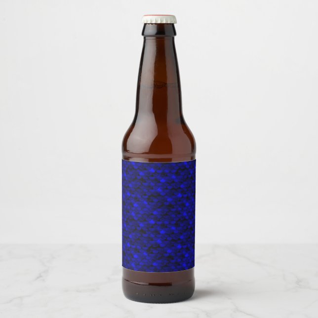 Rótulo Para Garrafa De Cerveja Escalas de Sereia Azul Escuro (Frente)